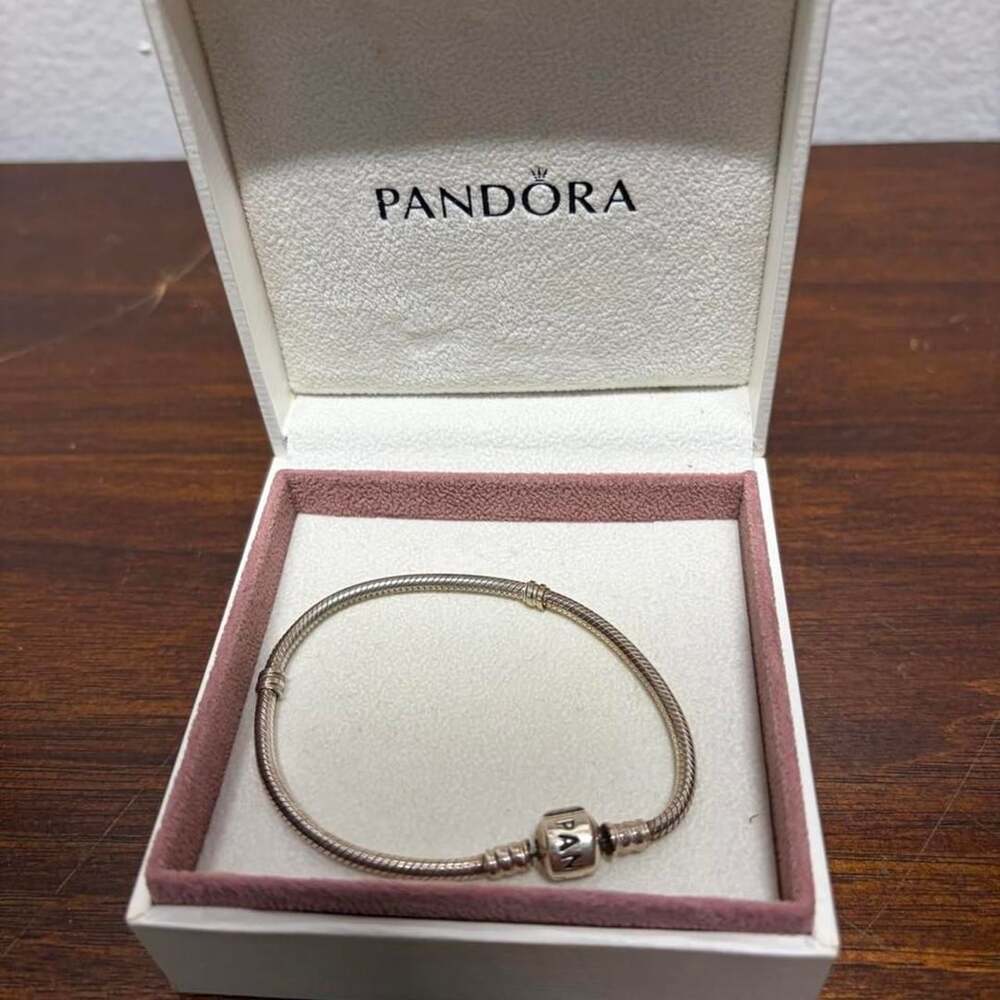 Pandora Sterling Silver Charm Bracelet 7.25 Inch Barrel Clasp